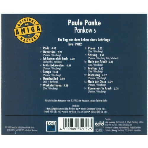 Cover Rückseite Paule Panke LIVE